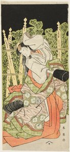 Színész Segawa Kikunojô III Lehetséges, mint Ono no Komachi a "Komachi Village" című filmben: Újév a színházban" ("Komachimura shibai no shôgatsu") alkotó: Katsukawa Shun