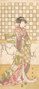 Az Iwai klán színésze nőként, kb. 1795. alkotó: Katsukawa Shun