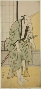 Asao Tamejuro I. színész mint részeg Gotobei a Yoshitsune Koshigoe Jo című darabban, amelyet az Ichimura Színházban adtak elő 1790 kilencedik hónapjában. alkotó: Katsukawa Shun