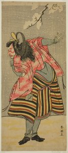 A színész Ichikawa Danjuro V. mint Hei Shinno Masakado a Hana no O-Edo Masakado Matsuri című darabban, amelyet az Ichimura Színházban adtak elő 1789 tizenegyedik hónapjában. alkotó: Katsukawa Shun