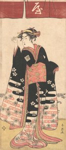 A színész Ichikawa Monosuke II azonosítatlan női szerepben, kb. 1789.