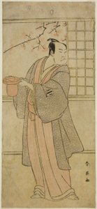 Kataoka Nizaemon VII. színész mint Yoshidaya Kizaemon az Edo Sunago Kichirei Soga című darabban, amelyet a Miyako színházban adtak elő az első hónapban, 1795-ben. alkotó: Katsukawa Shun