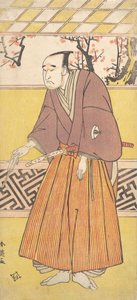 A színész Onoye Matsusuke I, mint egy férfi, aki zárt legyezőt tart a jobb kezében, kb. 1780. alkotó: Katsukawa Shun