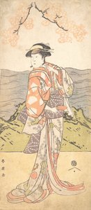 A negyedik Iwai Hanshiro, mint egy cseresznyefa alatt álló nő, kb. 1792 alkotó: Katsukawa Shun