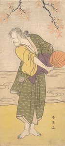 Az Ichikawa Line azonosítatlan színésze, mint öregasszony, kb. 1795. alkotó: Katsukawa Shun
