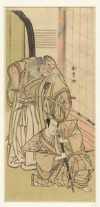 Színészek Nakamura Nakazo I és Ichikawa Danjuro V als edellieden