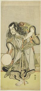 Nakamura Nakazô I. színész mint Shunkan szerzetes a "Kirándulás fenyőcsemetéket szedni az újév patkánynapján" ("Hime Komatsu Ne no Hi Asobi") című filmben.
