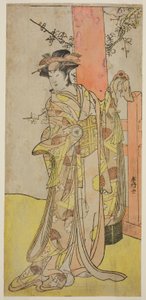 Iwai Hanshiro IV. színész mint Kitsune ga Saki Otama () a Miyakodori Yayoi no Watashi () című darabban, amelyet a Kiri Színházban () adtak elő 1787 harmadik hónapjában ().