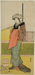 Nakamura Riko I. színész mint Moshio () a Honda Yayoi Meoto Junrei () című színdarabban, amelyet az Ichimura Színházban () adtak elő 1778 hetedik hónapjában ().