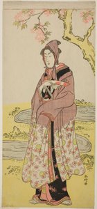 A színész Segawa Kikunojo III mint Kumenosuke a Keisei Natori Soga című darabban, amelyet a Kiri Színházban adtak elő 1788 második hónapjában. alkotó: Katsukawa Shunkо̄