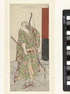 Ichikawa Monnosuke II színész íjjal és nyíllal alkotó: Katsukawa Shunko