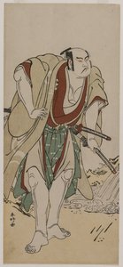 Otani Hiroji III, mint a patak mellett álló szamuráj, c. 1780. alkotó: Katsukawa Shunko