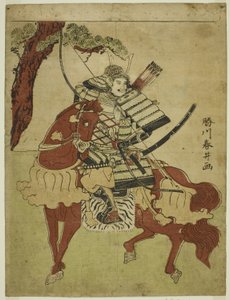 Harcos lóháton alkotó: Katsukawa Shunsei