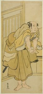 I. Asao Tamejuro színész részeg Gotobei szerepében a Yoshitsune Koshigoe Jo című darabban, amelyet az Ichimura Színházban mutattak be a kilencedik hónapban, 1790