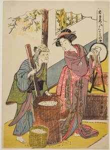 Hatodik felvonás: Yoichibei háza a Chushingura című darabból (A hűséges csatlósok kincstára) alkotó: Katsukawa Shunsho