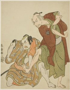 Giheiji és veje, Danshichi Kurobei szerepét játszó színészek alkotó: Katsukawa Shunsho