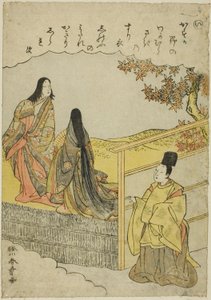 "I": Coming of Age, a "Tales of Ise in Fashionable Brocade Pictures (Furyu nishiki-e Ise monogatari)" sorozatból alkotó: Katsukawa Shunsho
