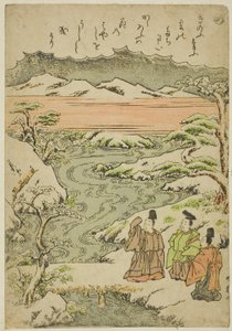 "Én" a "Tales of Ise in Fashionable Brocade Pictures (Furyu nishiki-e Ise monogatari)" sorozatból. alkotó: Katsukawa Shunsho