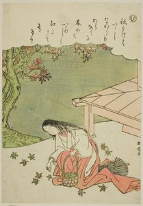 "Mu": Clapping the Hands to átok, a "Tales of Ise in Fashionable Brocade Pictures (Furyu nishiki-e Ise monogatari)" sorozatból. alkotó: Katsukawa Shunsho
