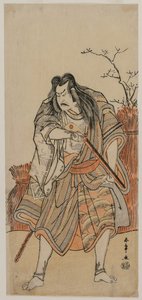 Nakajima Kanzaemon, mint Lord, puskás vadásznak álcázva alkotó: Katsukawa Shunsho