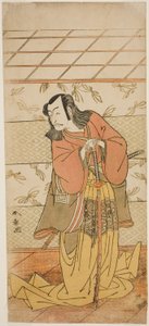 A színész Ichikawa Danjuro V Ashiya Doman szerepében a Kikyo-zome Onna Urakata című darabban, a Morita Színházban a hetedik hónapban, 1776 alkotó: Katsukawa Shunsho