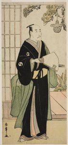 Ichikawa Danjuro V színész Oboshi Yuranosuke szerepében a Kanadehon Chushingura című darabban, a Nakamura Színházban az Ötödik hónapban, 1783 alkotó: Katsukawa Shunsho