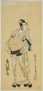 A színész Ichikawa Danjuro V mint Soga no Goro Komusonak álcázva a Sakai-cho Soga Nendaiki című darabban, a Nakamura Színházban az első hónapban, 1771 alkotó: Katsukawa Shunsho