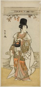 II. Ichikawa Monnosuke színész, mint Shoheida Sadamori udvari szolga a Masakado Kammuri no Hatsuyuki című darabban, a Nakamura Színházban a tizenegyedik hónapban, 1777 alkotó: Katsukawa Shunsho
