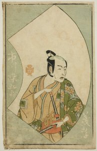 A színész, Ichikawa Somegoro, "A színpadi rajongók képeskönyve (Ehon butai ogi)" alkotó: Katsukawa Shunsho