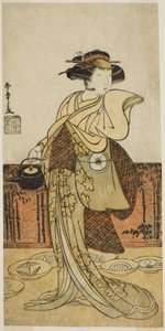 IV. Iwai Hanshiro színész Tsukisayo szerepében a Gohiiki Nenne Soga című darabban, amelyet a Nakamura Színházban mutattak be az első hónapban, 1779 alkotó: Katsukawa Shunsho