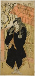 A színész Matsumoto Koshiro IV mint Matsuo-maru (?) a Sugawara Denju Tenarai Kagami (?) színdarabban, a Nakamura Színházban (?) a negyedik hónapban, 1779 (?) alkotó: Katsukawa Shunsho