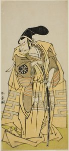 Az Iro Moyo Aoyagi Soga (?) című darabot a Nakamura Színházban játsszák 1775 második hónapjában (?) alkotó: Katsukawa Shunsho