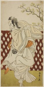 I. Nakamura Nakazo színész Sakon-gitsune szerepében a Hana-zumo Genji Hiiki című darabban, a Nakamura Színházban a tizenegyedik hónapban, 1775 alkotó: Katsukawa Shunsho