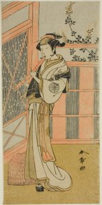 A színész, Nakamura Noshio I, mint Misao Komusonak álcázva a Kosode-gura no Tekubari című darabban, a Morita Színházban a második hónapban, 1772 (?) alkotó: Katsukawa Shunsho