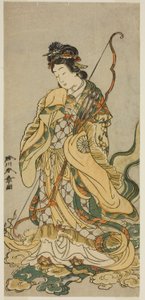 A színész, Nakamura Noshio I, mint Enosima benzait istenei az Onno Aruji Hatsuyuki no Sekai című darabban, a Morita Színházban a tizenegyedik hónapban, 1773 alkotó: Katsukawa Shunsho