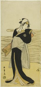 I. Nakamura Riko színész Hanako, Koshiba Kamon lánya szerepében, Yotaka-nak (alacsony osztályú prostituáltnak) álcázva a Kotobuki Banzei Soga című darabban, amelyet az Ichimura Színházban mutattak be az ötödik hónapban, 1783 alkotó: Katsukawa Shunsho