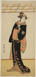 I. Nakamura Riko színész Lady Manko (Manko Gozen) (?) szerepében a Soga Musume Choja (?) színdarabban, a Nakamura Színházban (?) az első hónapban, 1784 (?) alkotó: Katsukawa Shunsho