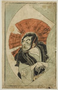 A színész, Nakamura Utaemon I, a "Színpadi rajongók képeskönyvéből (Ehon Butai Ogi)" alkotó: Katsukawa Shunsho