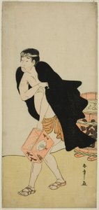 A színész, Onoe Matsusuke I, mint a Palankin hordozó Gohei a Kitekaeru Nishiki no Wakayaka című darabban, a Nakamura Színházban a tizenegyedik hónapban, 1780 alkotó: Katsukawa Shunsho