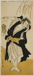 Otani Hiroemon III a renegát szerzetes, Dainichibo szerepében a Tsukisenu Haru Hagoromo Soga című darabban, amelyet az Ichimura Színházban mutattak be a harmadik hónapban, alkotó: Katsukawa Shunsho