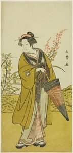 I. Otani Tomoemon színész Otsuma szerepében a Kabuki no Hana Bandai Soga című darabban, amelyet az Ichimura Színházban mutattak be a negyedik hónapban, 1781 alkotó: Katsukawa Shunsho