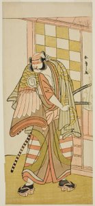 Oh c and r Sawamura Sojuro Jó As Kobayashi no Asahina Saburo tagjaként Te Pay Kaku jó Komachi Soga, Perfor med At Te Nakamura Te r Member Te Ima d Mon th, 1781 alkotó: Katsukawa Shunsho