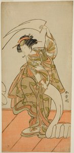 The Actor Segawa Kikunojo III as the Courtesan Kisegawa in a "Nuno Sarashi" Dance, in the Play Hana-zumo Genji Hiiki, Performed at the Nakamura Theater in the Eleventh Month, 1775   1297746   hu       hungarian Successfully Translated  Original: Mocking of alkotó: Katsukawa Shunsho