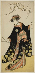 A Shitenno Tonoi no Kisewata (?) című darab, amelyet a Nakamura Színházban (?) mutattak be a tizenegyedik hónapban, (?) alkotó: Katsukawa Shunsho