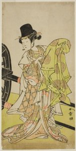 A színész Yamashita Kinsaku II, mint Tsukimasu, mint Sakura-maru, a Miya-bashira Iwao no Butai című darabban, a Morita Színházban a hetedik hónapban, 1773 alkotó: Katsukawa Shunsho
