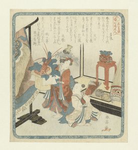 Kamuro és Shinzô újév napján A Hangasaren Költészeti Társaság hét szerencsés istene (sorozat címe) Hanagasaren shichifukujin (sorozat címe az objektumon)