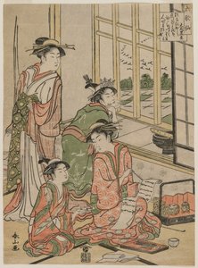 Courtesans at Leisure A hat halhatatlan költő című sorozatból, c. 1780-as évek eleje.