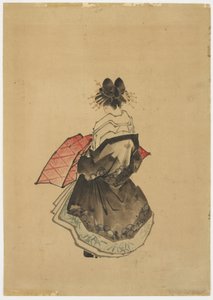 Elegant Beauty (An Oiran), 1850 körül (tinta és szín papíron)