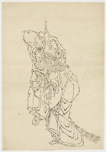 Jo and Uba; Theme of Takasago, ca. 1815-1849 (ink on paper) alkotó: Katsushika (school of) Hokusai