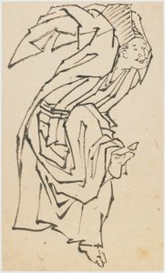 Sambaso táncos, 18. század vége – 19. század eleje. alkotó: Katsushika Hokusai